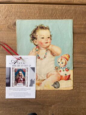 Vintage Print, Print of Baby, Antique Print, Audiobook, Sheet Music